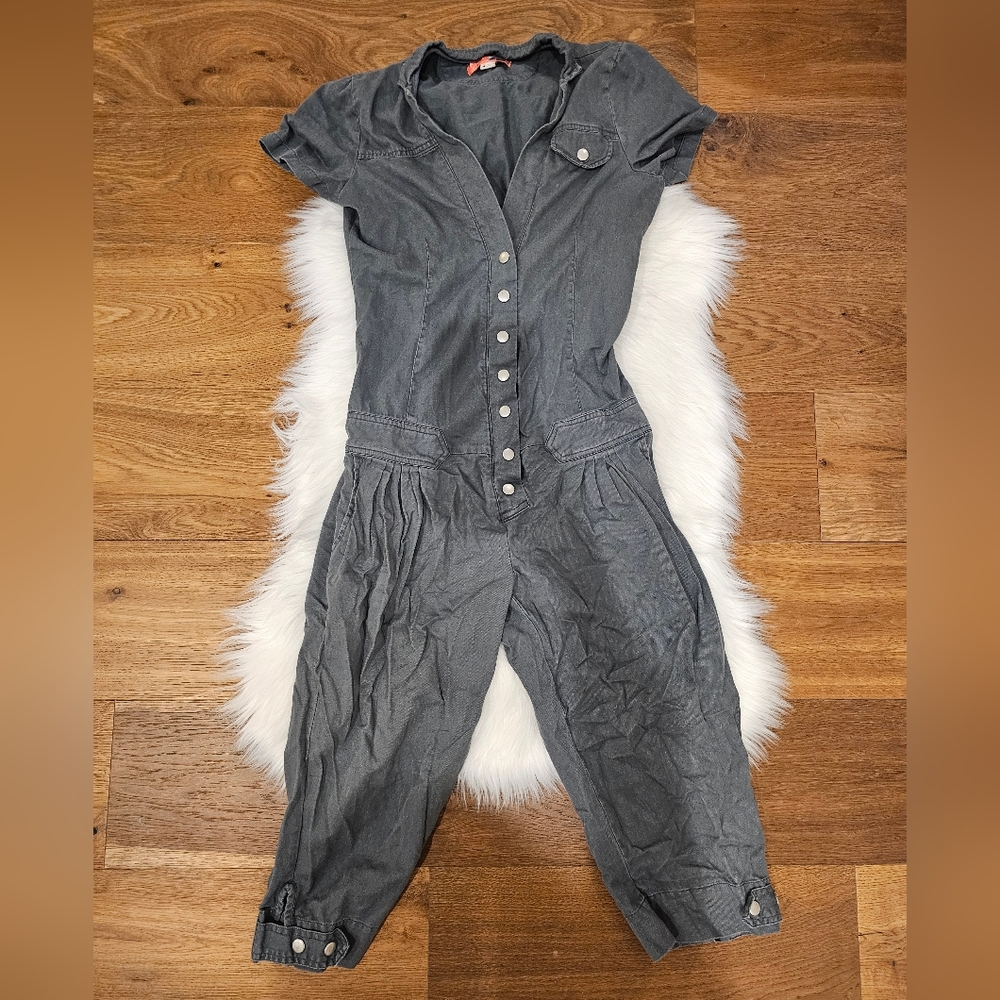 Vintage Gray Capris Jumpsuit